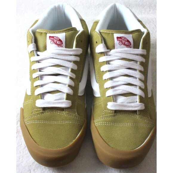 Vans Men's Knu Skool Khaki Gum White Mid Suede Nylon Skate Shoes size 13 NIB - Picture 3 of 5